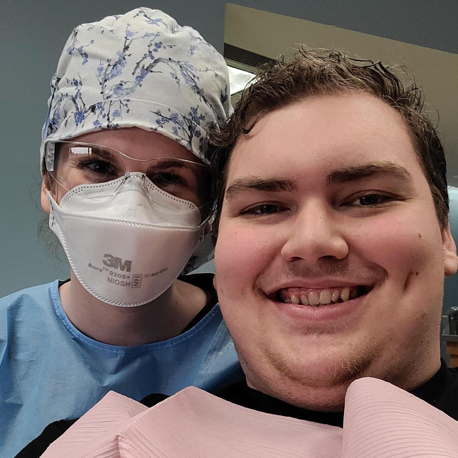 Joseph's second visit to be my patient at the JCCC Dental Hygiene Clinic--March 2022