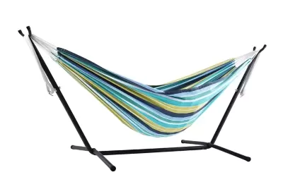 Outdoor Double Cotton Hammock Cayo Reef with 9 ft. Stand