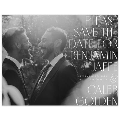 White Modern Wedding Digital Save the Date - Mendoza Photo