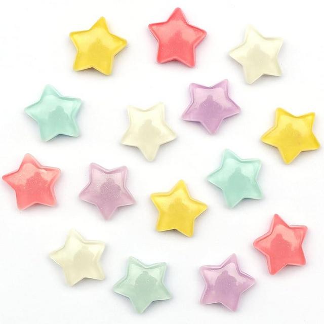 KEYDUACU 15Pcs Strong Star Refrigerator Magnet Fridge Sticker,Colorful 3D Craft Decoration Magnet,Strong Fridge Magnets for Kitchen,Office Whiteboard, Cabinet and Dishwasher (Transparent Stars)