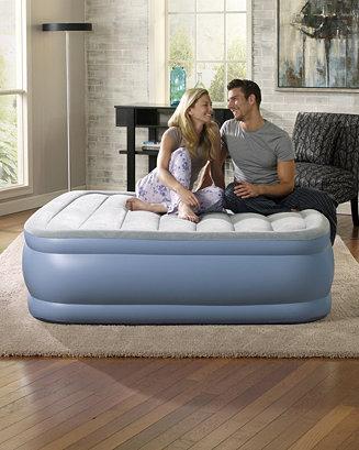 Beautyrest Hi Loft Queen Size Raised Air Bed Mattress with Express Pump