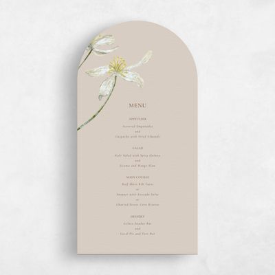 Beige Arch Wedding Menu - Marlette