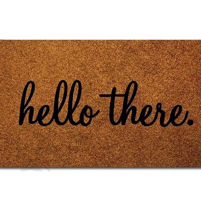MsMr Door Mat Entrance Floor Mat Hello There Designed Funny Indoor Outdoor Doormat Non-Woven Fabric Top 23.6"X15.7"