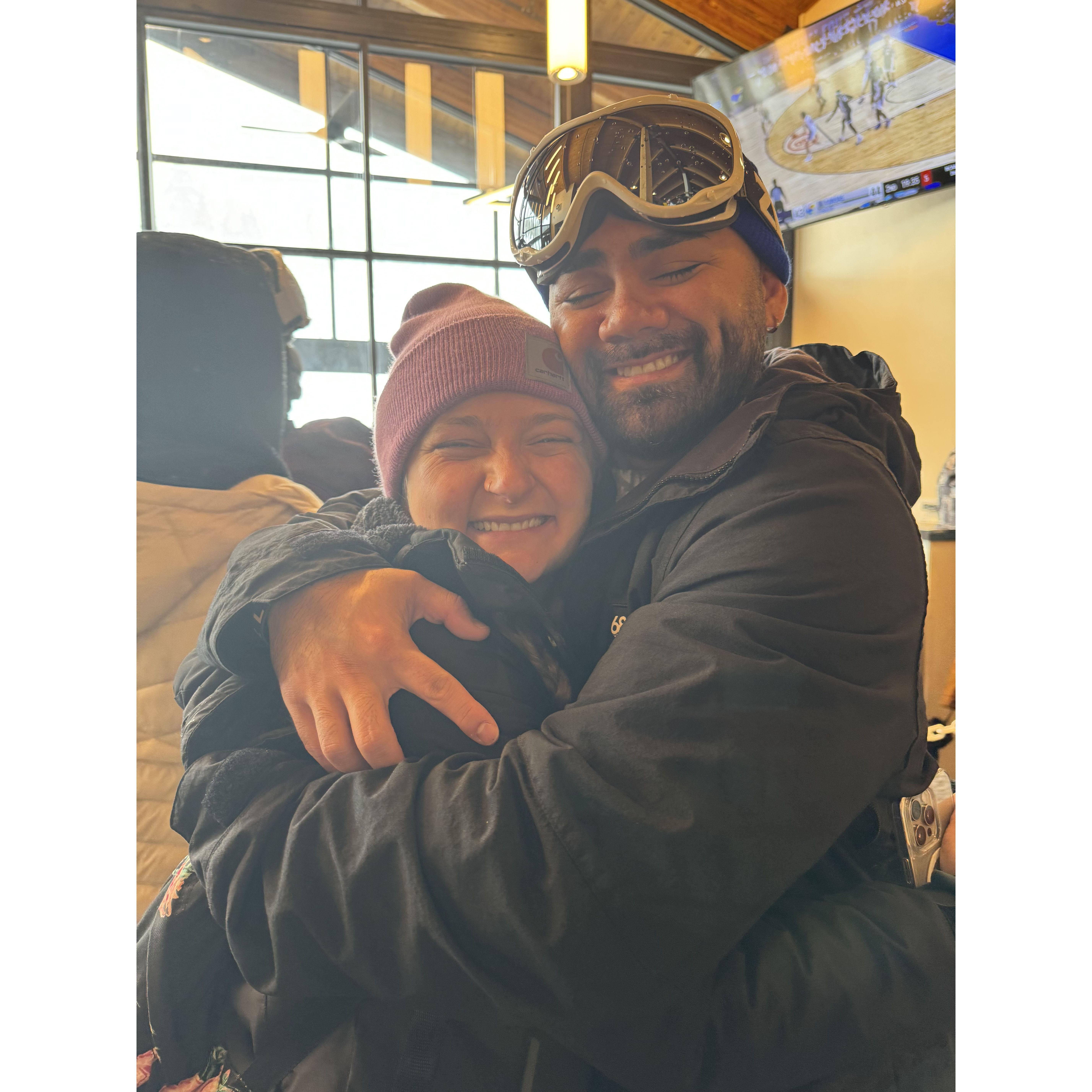 We went Skiing/Snowboarding in Big Bear where I trapped her on a ski lift to ask her out on a date. 3/23/24