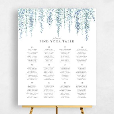 White Wedding Sign - Portree Seating Chart