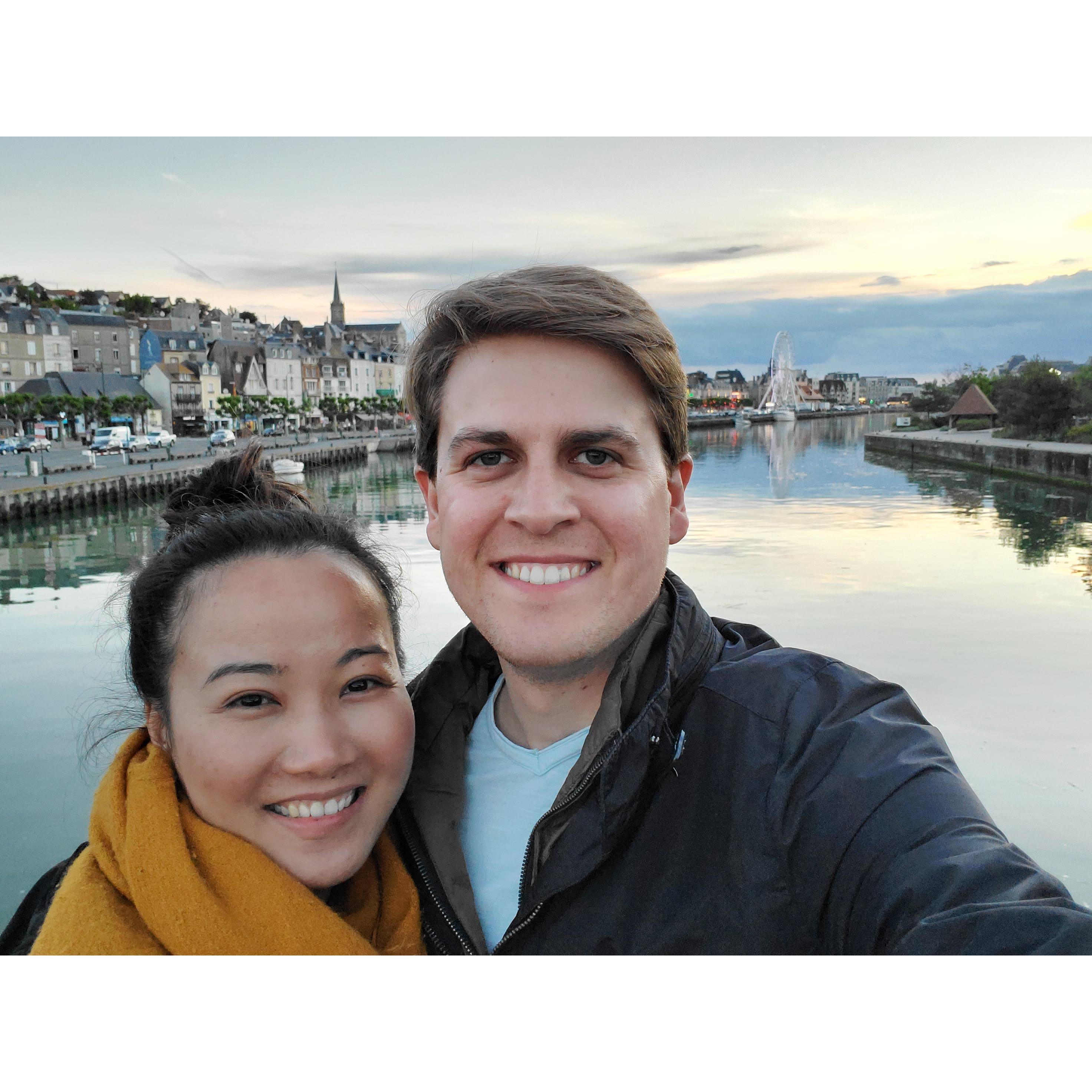 Deauville, France - one of our favorite places to get away in Normandy, France. This picture was taken before stuffing our face with pâté and charcuterie.
