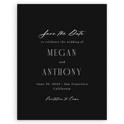 Black Wedding Digital Save the Date - Uzes Portrait