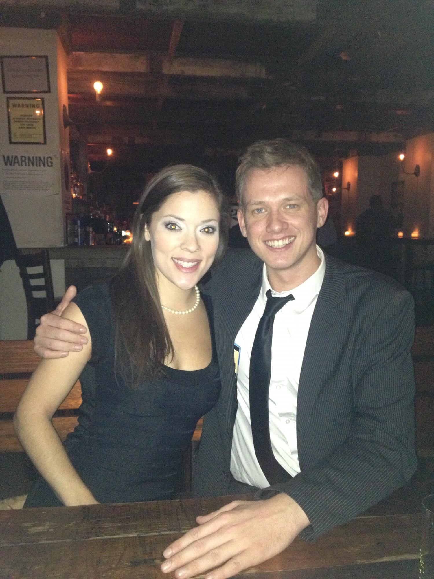 At one of their favorite bars in Astoria.