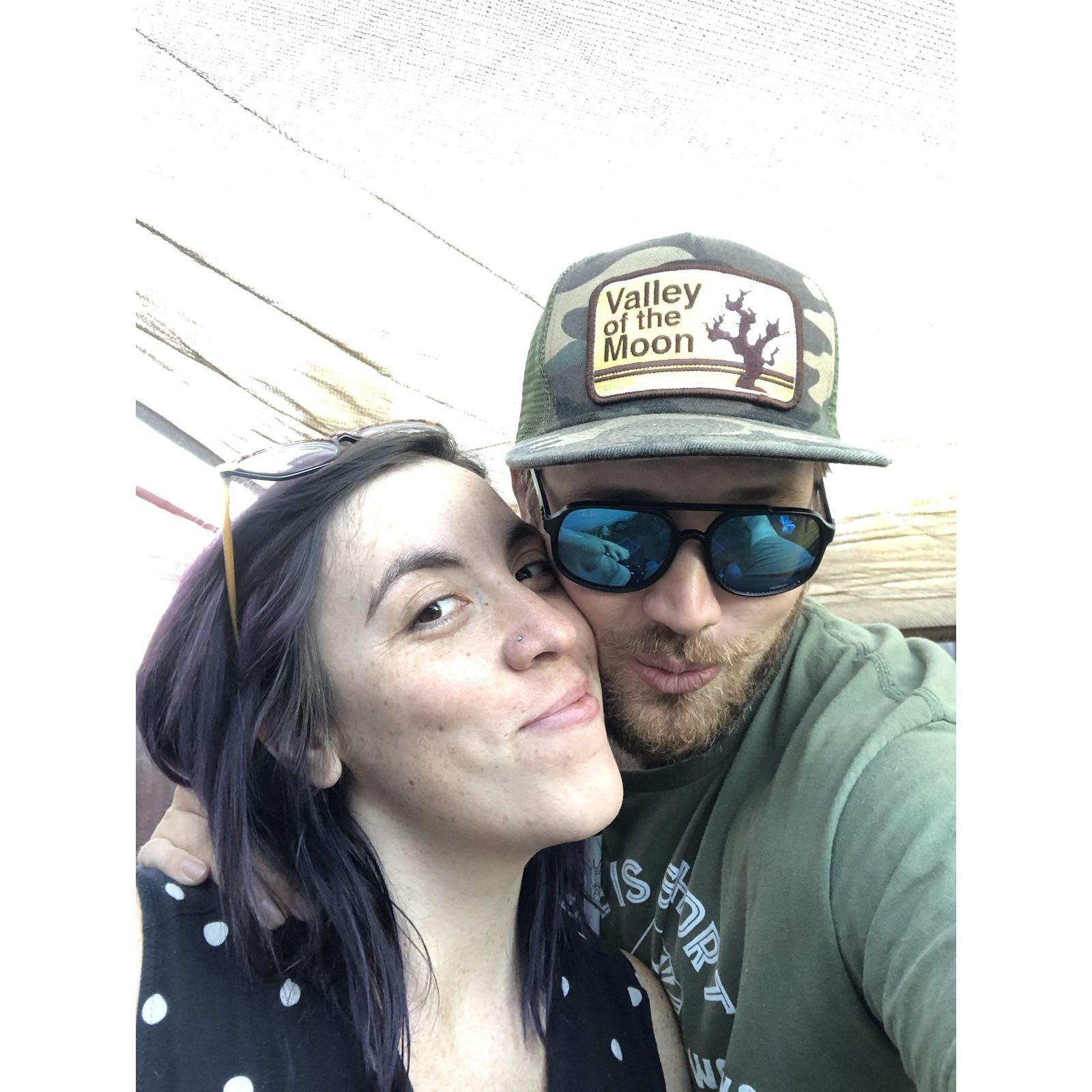 Francis helped Jen put up shades for her garden.