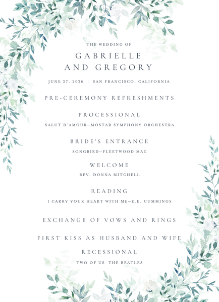 Farnham | Blue Sage | Zola Wedding Programs