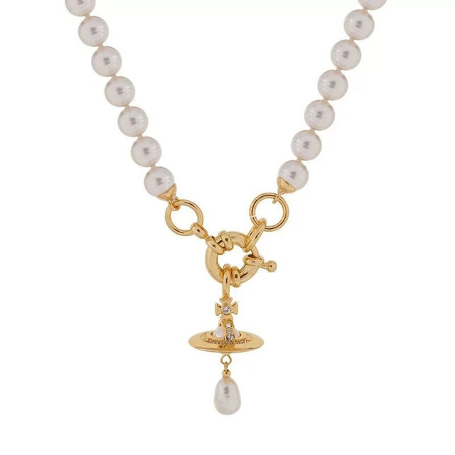 Colorful Necklaces of Saturn for Women - Saturn Necklace for Women Irregular Pearl Saturn Pendant Necklace for Women Punk Style(Gold)