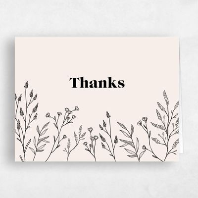Linen, Beige Wedding Thank You - Sylvan Landscape
