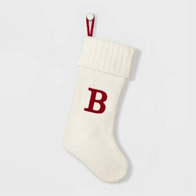 Knit Monogram Christmas Stocking White - Wondershop™- B
