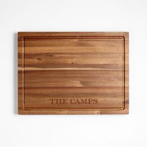Personalized Crate & Barrel Acacia Wood Cutting Board 20"x15"x1.25"