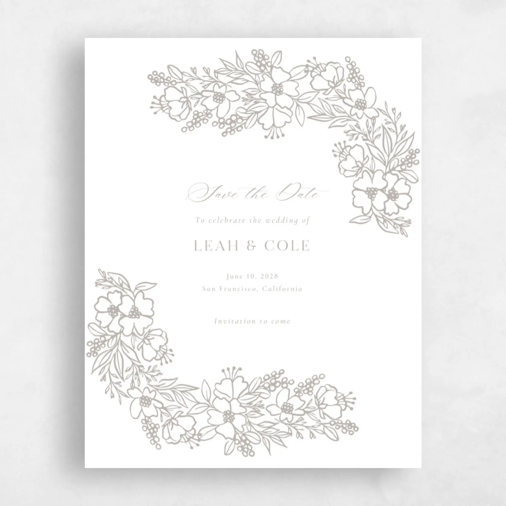 Save The Date - Mira Portrait Letterpress preview