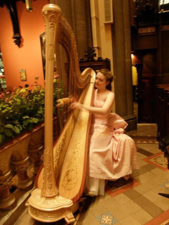 Julia playing the Mozart Flute and Harp Concerto at St. Paul’s Church in Baltimore.