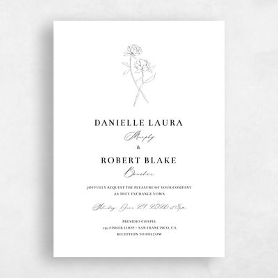White Wedding Invitation - Ingrid Classic