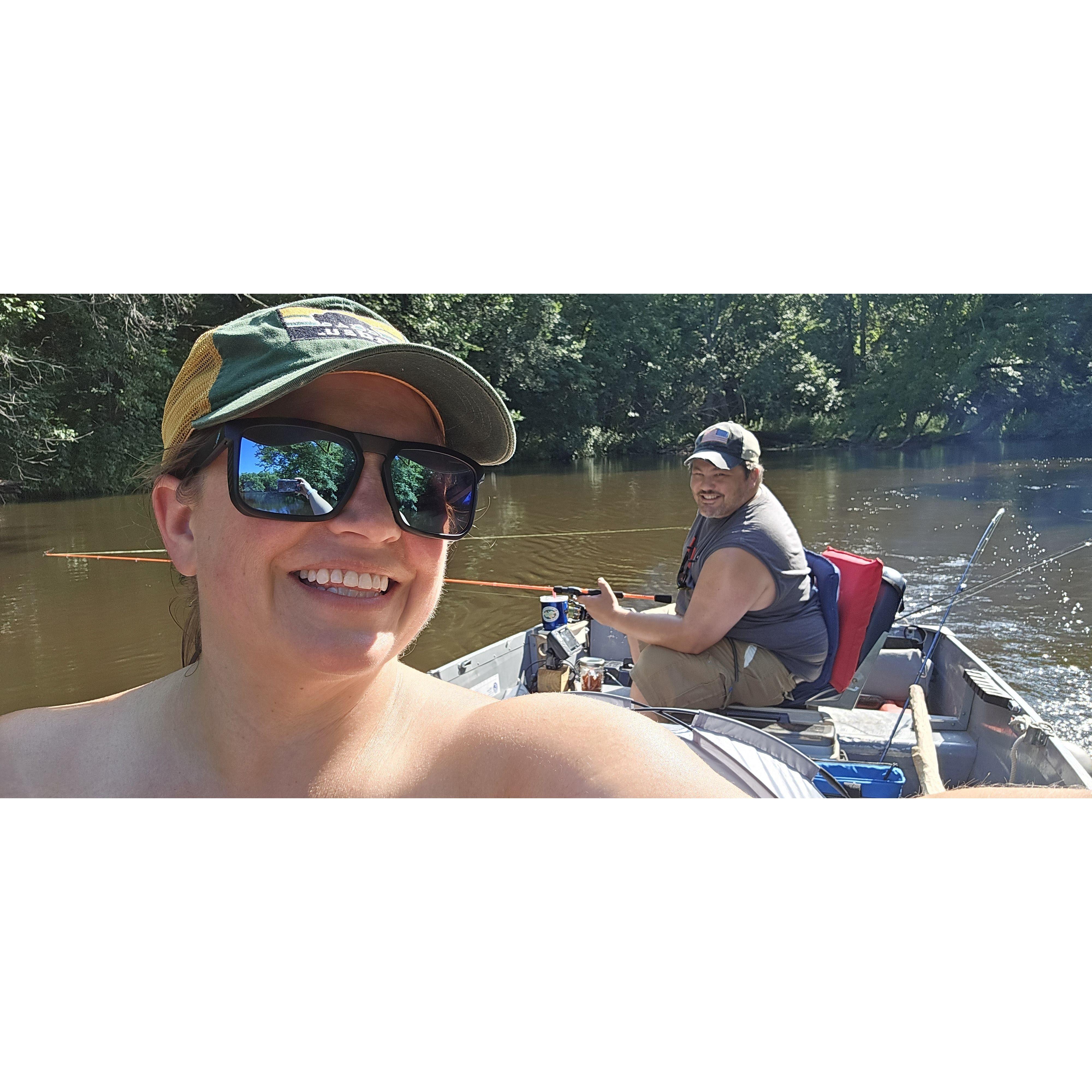 Marisa & Sapphire's first time out on the Rum River (basically in Canada).   Turns out Sapphire likes fishing as much as Tony.