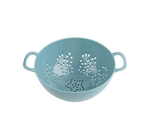 Heavy Duty 6 Inch Mini Food Colander with Double Handles for Kitchen Fruit Vegetable BPA Free (Lightblue)