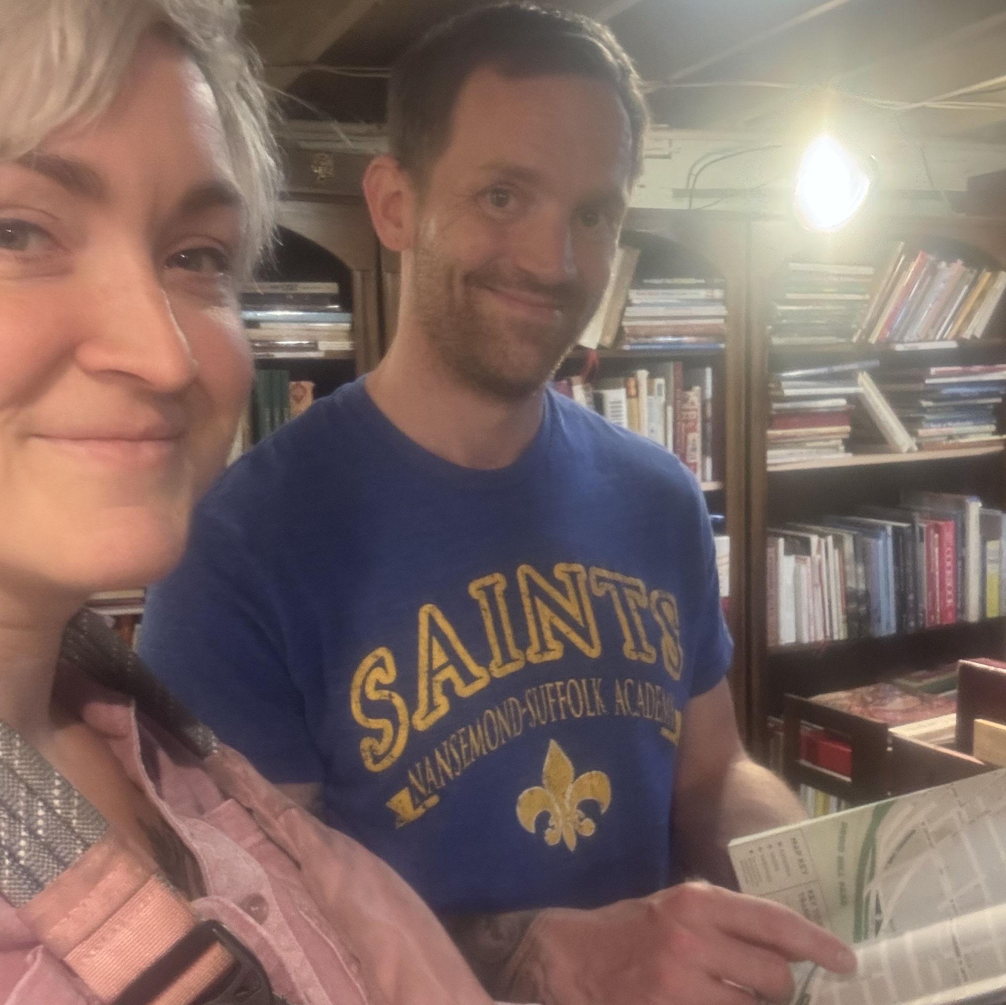 Erin took this picture right before realizing Craig had cropdusted this whole bookstore