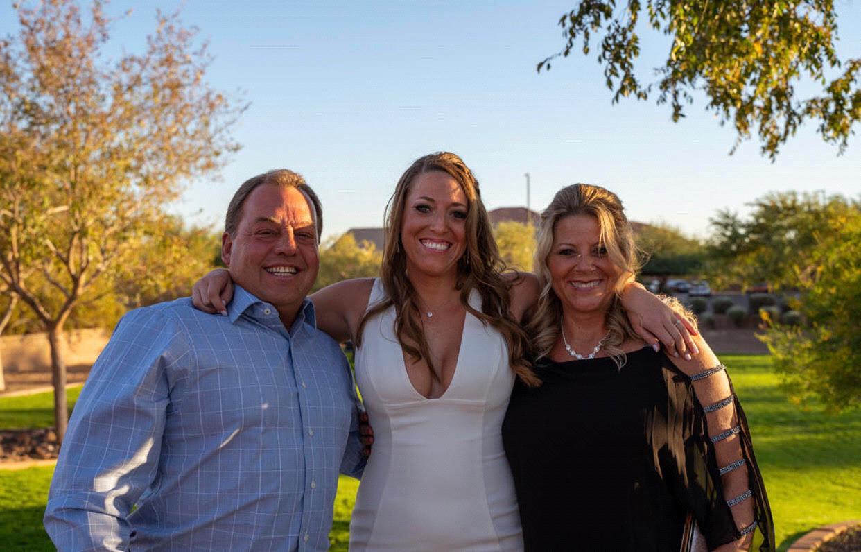 Kristin and her parents @ 11.27.20 backyard wedding