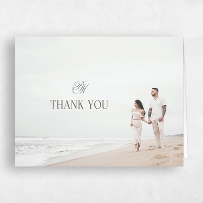 Brown Monogram Wedding Thank You - Kennedy Photo