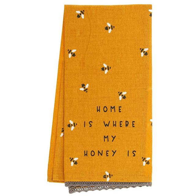 Karma Bee Tea Towel - 100% Cotton Hand Towels for The Kitchen - Modern Home Decor - Dark Yellow
