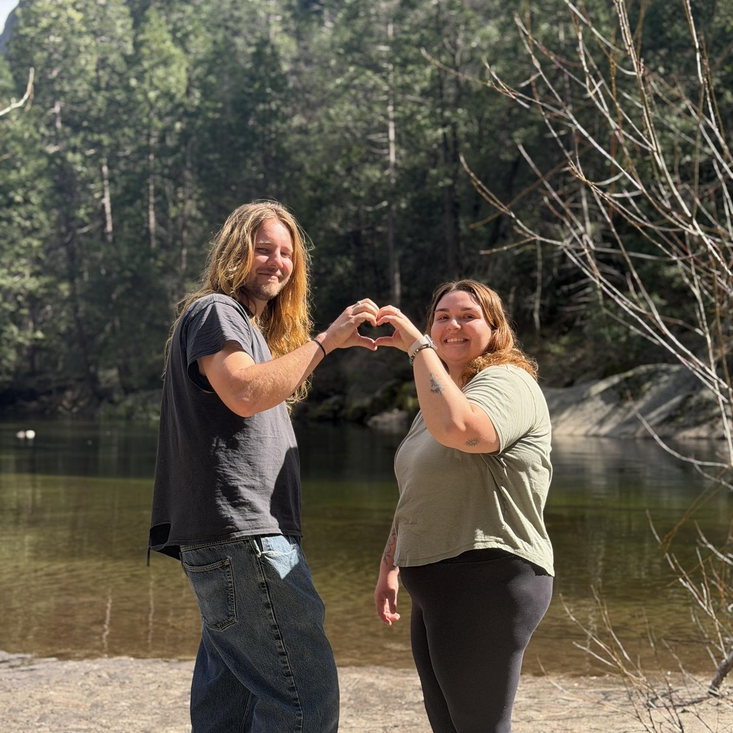 Us visiting our ceremony site!