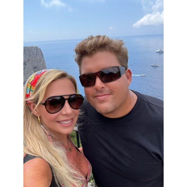 This is in Capri, shortly after we got engaged!