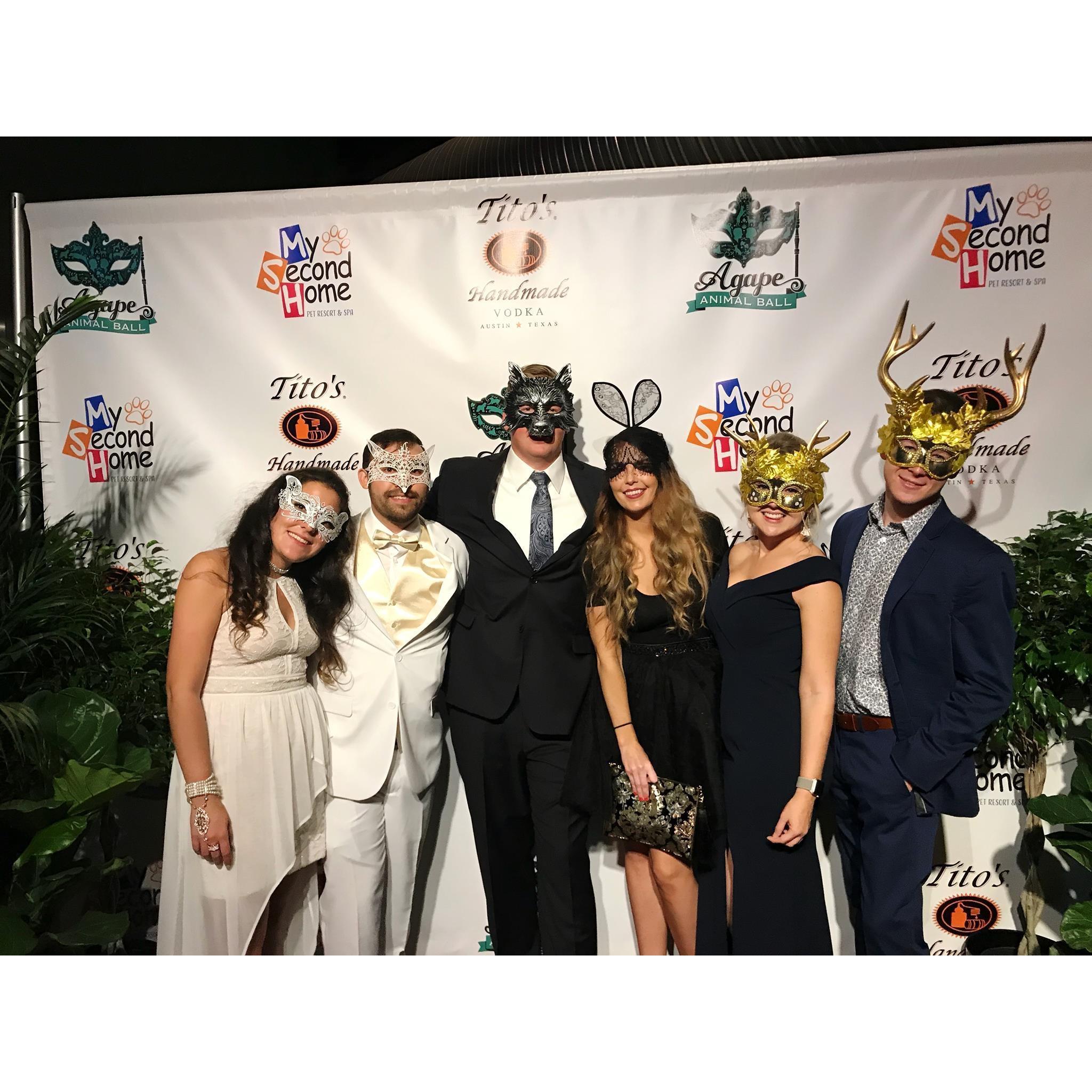 Jon and Josie won best masks at the Animal ball