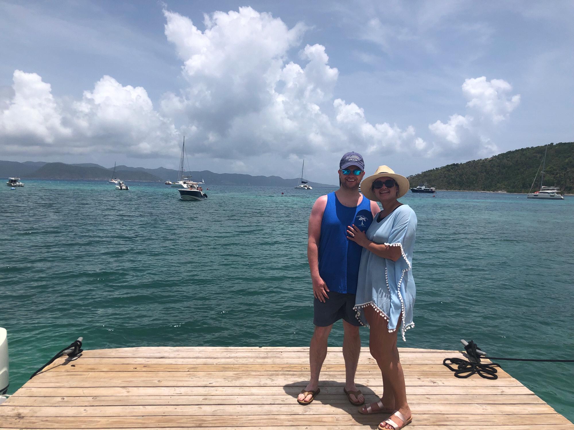 The day of our engagement; view from the British Virgin Islands.