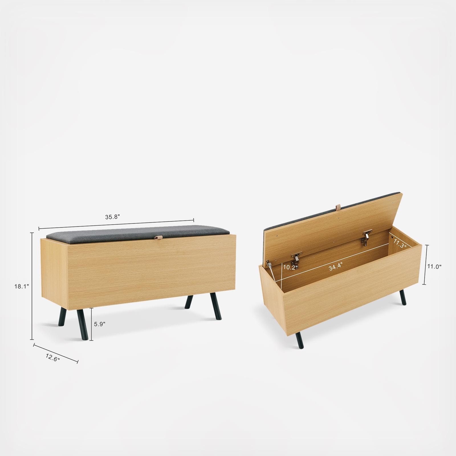 Manhattan Comfort Paloma Storage Bench - Thumbnail 2