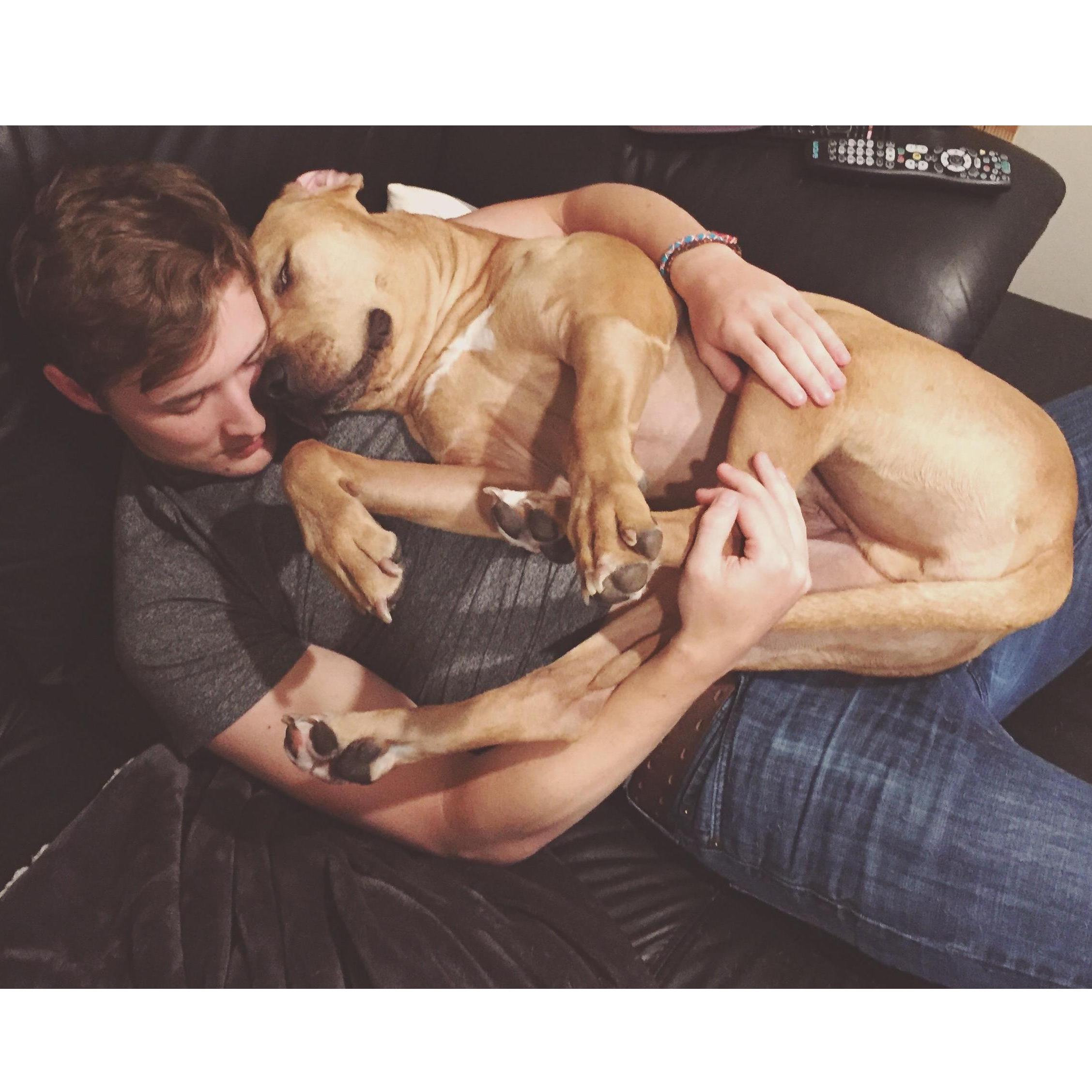 First night home from the Philippines-pretty sure Bruce missed Dan