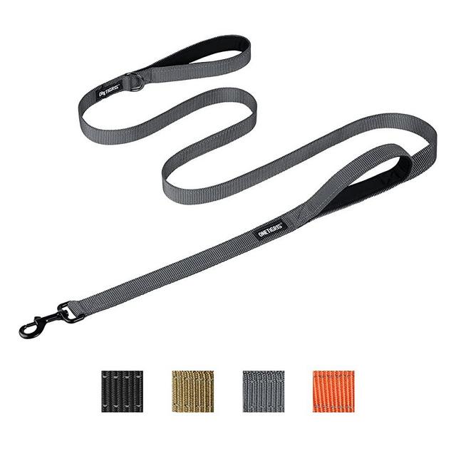 OneTigris Handled No-Pull Dog Walking Leash Long Traffic Leads for Medium to Large Dogs (Grey, 6FT)