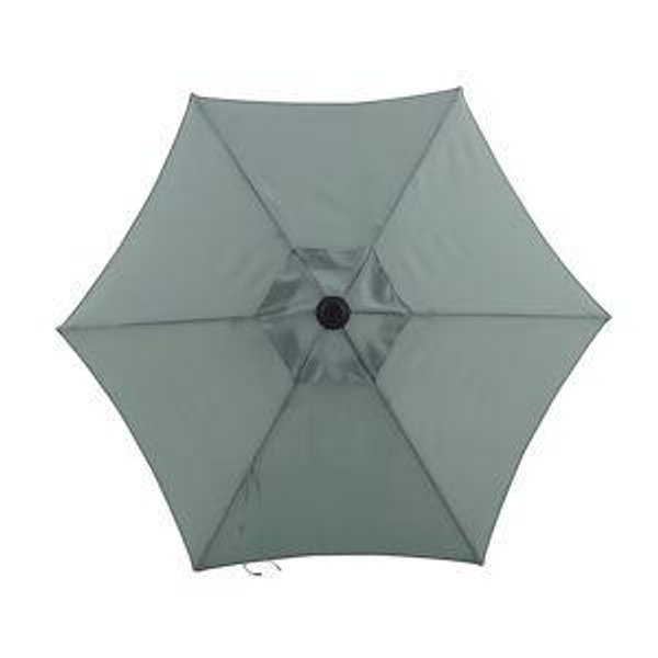 Style Selections 7.5-Feet Steel Green Push-button Tilt Market Patio Umbrella
