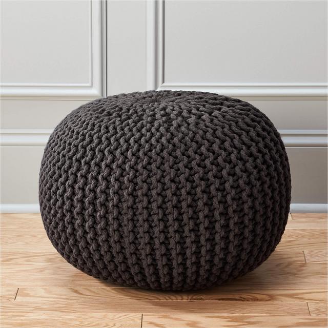 Knitted Graphite Pouf