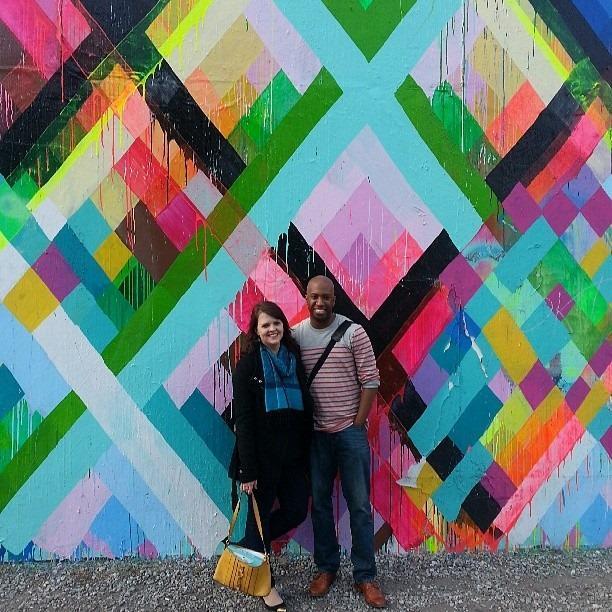 Checking out street art in the lower east side.