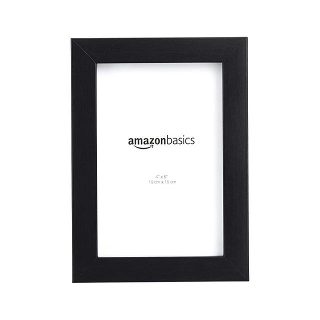 AmazonBasics Photo Picture Frame - 4" x 6", Black, 2-Pack