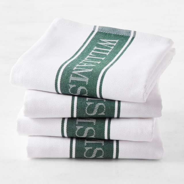Williams Sonoma Classic Logo Towels, Set of 8, Dark Green