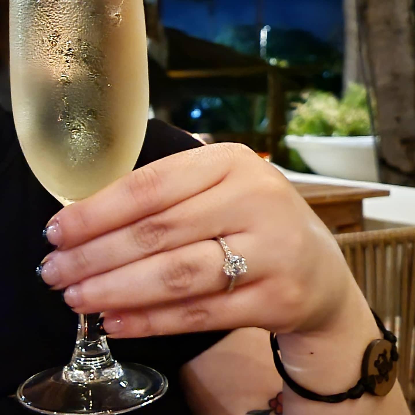 Moments before this photo was taken--minutes after Moustafa proposed--Lainey asked "wait, is this ethically sourced?!" he responded "of course." This is our shout out to Brilliant Earth. May 17, 2021.