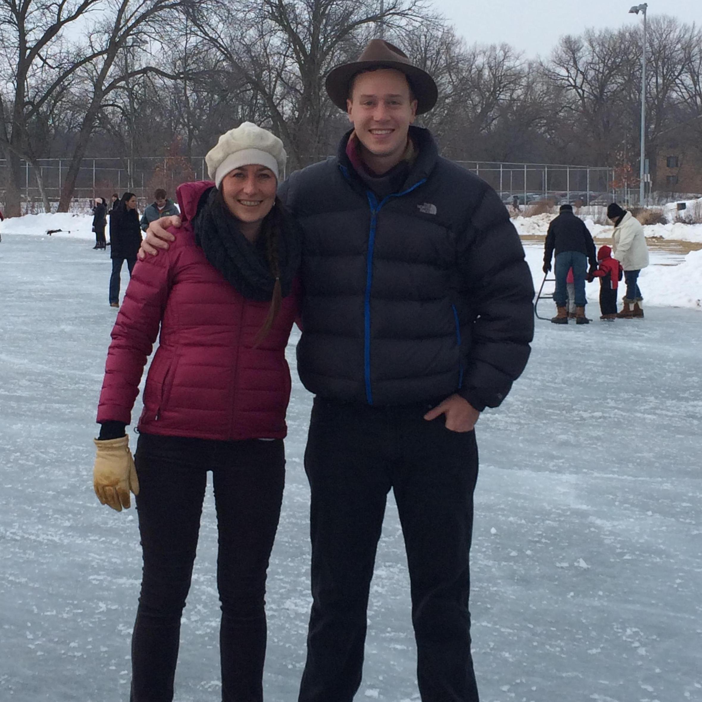 Ice skating at Tenney Park in Madison, WI