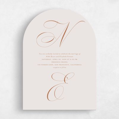Beige Arch Wedding Invitation - Thorn Type