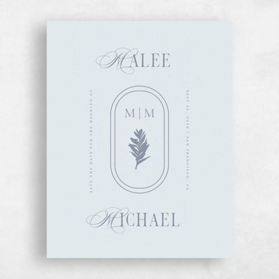 Blue Typography Wedding Save the Date - St Lucia Portrait