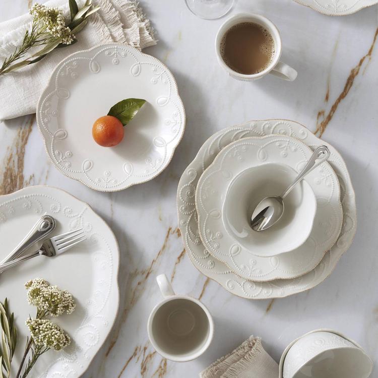 Lenox, French Perle 12-Piece Plate & Mug Dinnerware Set, Service