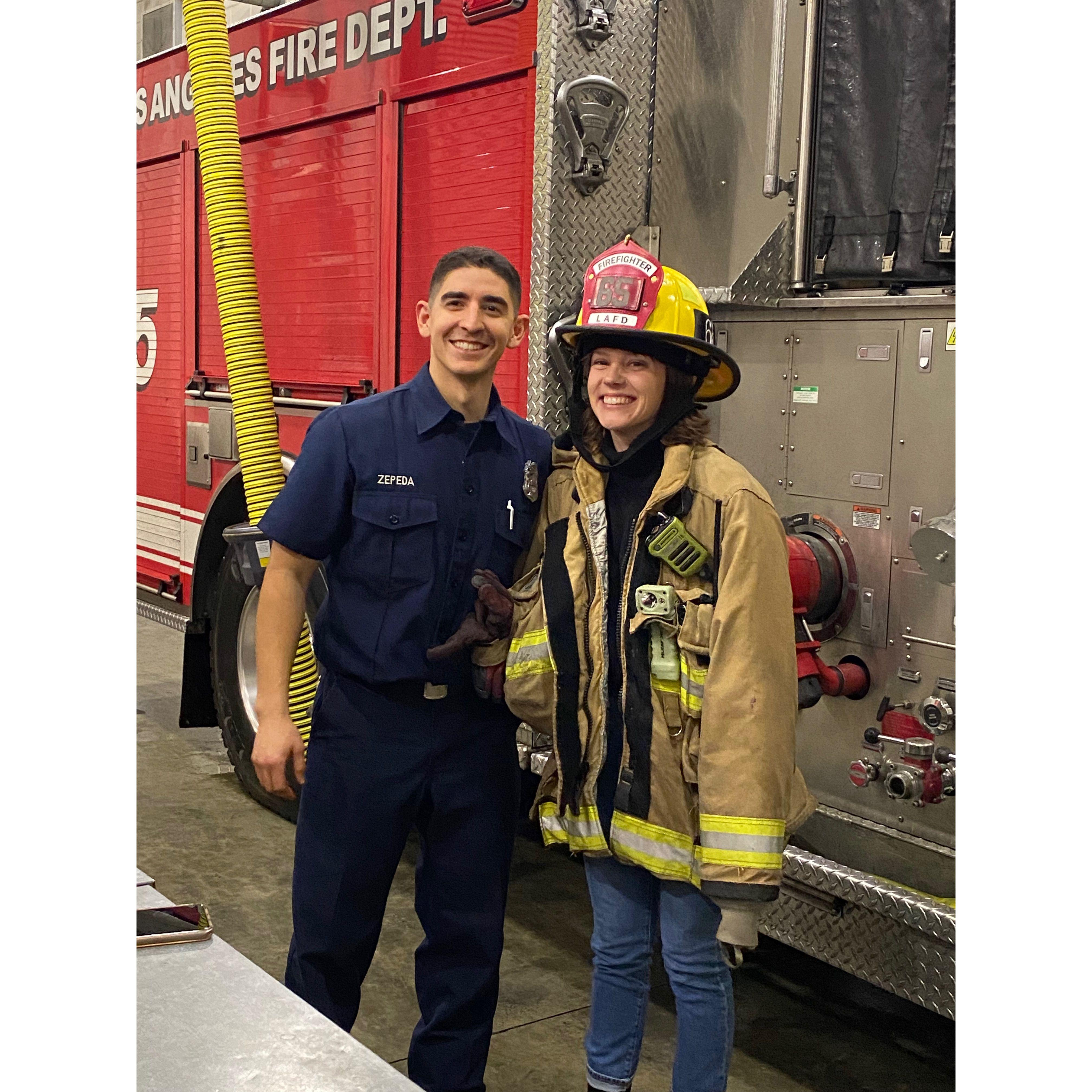 Alex becomes an official firefighter!