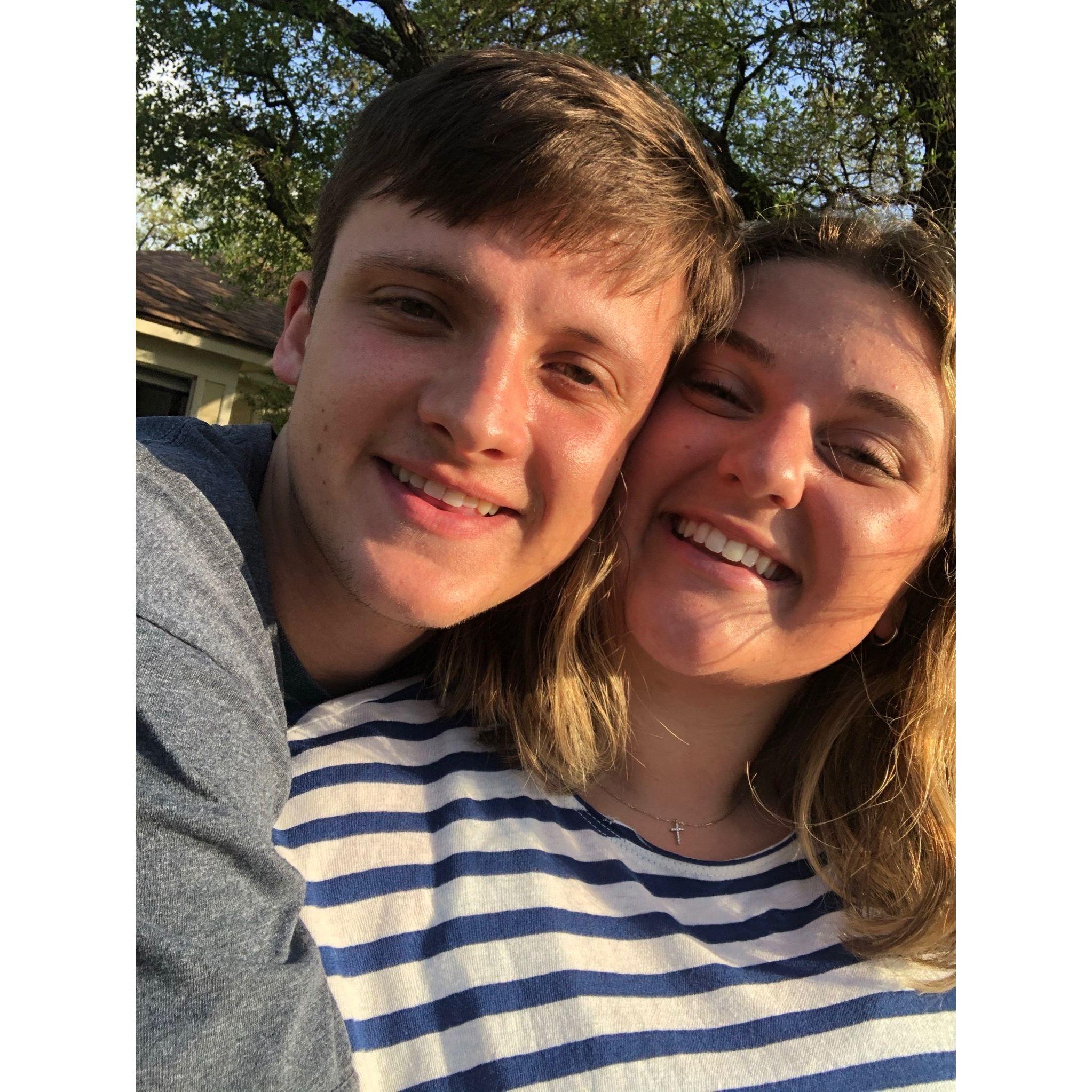 April 2021- Two days after their first date, Grayson asked Calli to be his girlfriend and of course she said yes!