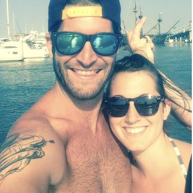 The beginning of our "summer love," complete with a goofy friend throwing up a bird in the background :P - 2014