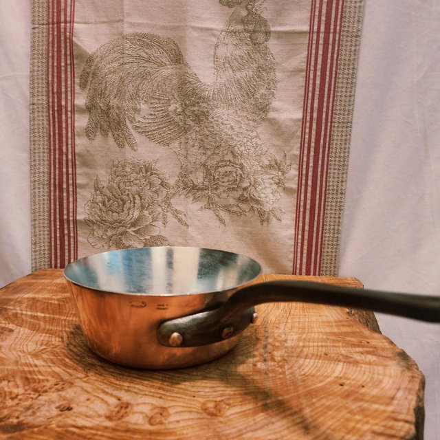 Vintage Copper Windsor with 18cm-7.125 inch diameter and 2.2mm thick sidewalls; HGRVerbeelen Splayed Copper Saucepan with Tin Lining 3lb 5oz