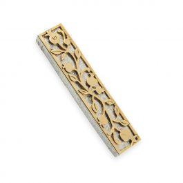 Two-tone Pomegranate Mezuzah by Quest Collection