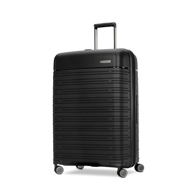 Samsonite Elevation Plus - Large Hardside Luggage - Scratch Resistant Polypropylene Shell, RightHeight™ Adjustable Handle, Integrated AirTag Holder, TSA Lock, WetPak™ Compartment - Triple Black